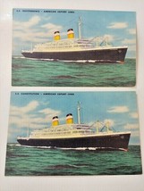 1950s SS Independence &amp;  SS Constitution American Export Lines Linen Postcards - £9.30 GBP