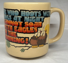 Vintage Funny Cup Mug Coffee Tea C M Paula 1983 Retro Gag Gift Hoots Wit... - £8.57 GBP