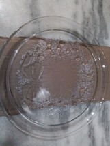 Etched Wreath/Ribbon Glass Serving Plate, Holiday Tableware, Vintage Chr... - $4.95