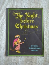 The Night Before Christmas Story Coloring Book Giant Size Clement Moore 1974 C2 - £57.10 GBP