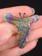 (TP-138) Weird Rare Titanium Polymorph Blue Yellow Pink Rainbow Pendant Jewelry - £50.60 GBP