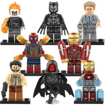 8pcs Avengers Infinity War Iron Man Red Skull Spiderman Ulysses Klaw Minifigures - £13.32 GBP