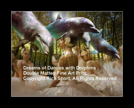 Dreams of Dances with Dolphins ballerinas dancing surrealistic digital art - €29,97 EUR