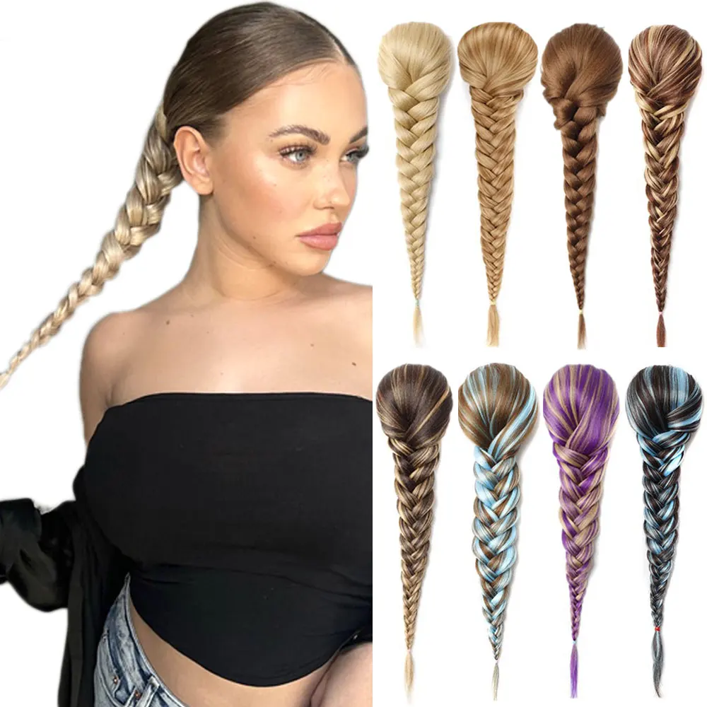 Synthetic Braided Fishtail Fishbone Drawstring Ponytail Hair Extensions for - £10.47 GBP+