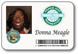 DONNA MEAGLE from Parks and Recreation pin Fastener Name Badge Halloween... - £12.53 GBP