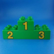 Duplo Lego 3085 Race Action Replacement Brick Green Podium Numbers 1 2 3... - $3.46