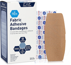 Sterile Fabric Adhesive Bandages [50 Count]- First Aid Bandages Coated with Hypo - £8.90 GBP