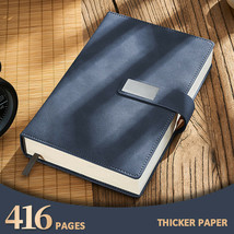 Thick Leather Business Journal A5 Notebook Lined Paper Writing Diary 416... - £26.33 GBP