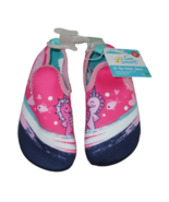 Sun Smart Girls Water Shoes Medium 7-8 Sea Horse Pink Teal Navy White UP... - £5.95 GBP