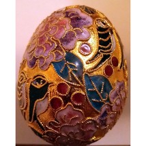 Cloisonné Egg Enamel ornament with Chinese design inside Egg Shell - 2 pieces - £31.63 GBP