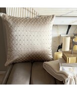 The HomeCentric Beige Throw Pillow Cover Jacquard Geometric - Crystal La... - $622.04 MXN+