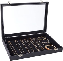 Black Velvet Jewelry Display Case Measuring 13 12 Inches By 9 12, And Bracelets. - £24.61 GBP