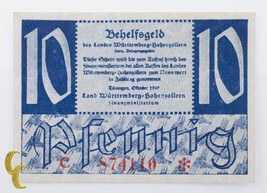 1947 Germany Fractional Currency 10 Pfennig Series C Wurttemberg (UNC Cond - £41.55 GBP