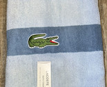 Lacoste ~ Blue Bath Towel 100% Cotton 30&quot; x 52&quot; Blue Big Crocodile Logo (D) - $29.07