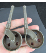 2 Antique Vintage strong STEEL Casters Wheels Furniture Rollers INDUSTRIAL - $369.24 MXN