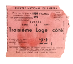 Theatre National De L&#39;Opera Paris Opera Theater House Vintage Ticket Stu... - $19.99