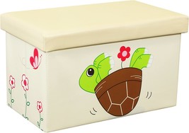 Otto And Ben 20&quot; Turtle And Flower Folding Storage Ottoman Chest With Washable - £28.75 GBP