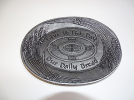 Carson Metalworks Pewter Give Us This Day Our Daily Bread Oval Bread Snack Tray  - £5.46 GBP