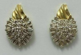 2.10CT Round Cut VVS1 Diamond Cluster Stud Earrings In 14K Two-Tone Gold Finish - £81.60 GBP