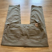 Prana Men&#39;s Chino Pants Green Slim Fit Flat Front Pockets Stretch Hiking 38x30 - £23.48 GBP