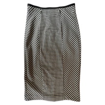New York &amp; Company 7th Ave Womens Pencil Skirt Black White Gingham Knee ... - £20.90 GBP