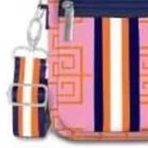 Carla Street Neoprene Everyday Crossbody Pink Orange Greek Key - $28.71