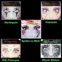 Face Art Glitter Temporary Tattoos Costume Instant Makeup Eye Decal-CHOOSE Style - £3.93 GBP