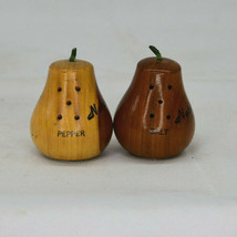 Vintage Set Of Wood Pear Shaped Salt And Pepper Shakers Natual Bridge, VA - £7.25 GBP