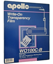 Apollo Write-On Transparency Film Clear 100 Sheets 8.5 x 11 in WO100C-B NEW - $13.57