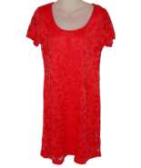 Ronni Nicole Allover Lace Short Sleeve Fully Lined Red Midi Dress Size M - $408.09 MXN