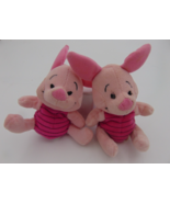 LOT OF 2 Identical Rattle Piglets 5-inches Pooh Bear Pink Stuffed Animal... - $26.89 CAD