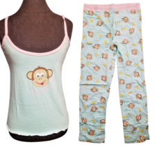 Ann Lori Blue Monkey Going Bananas 2 Piece Womens Sleep Lounge Set NWT M... - $15.14