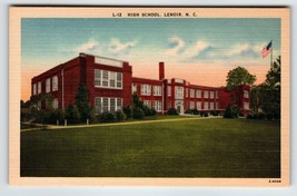 Lenoir High School Building North Carolina Linen Postcard Unused Vintage - £6.98 GBP
