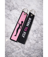 Born To Fly Keychain ♡ Double Sided Crew Tag Pink FA Gift ✩ Flight Atten... - $9.89