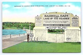 Postcard Entrance Bagnell Dam Drive Lake Of The Ozarks Missouri EC Kropp Co. - £3.54 GBP