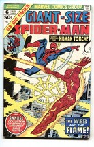GIANT-SIZE SPIDER-MAN #6 comic book 1975 Marvel HUMAN TORCH - $37.59