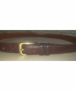 VTG 90s Coach Men 1&quot; Dress Belt Sz 34 Burgundy Leather Brass Buckle 5700... - $35.18 CAD