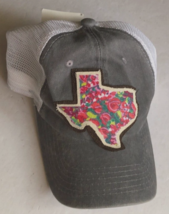 Pinky Bolle Texas Gray Mesh Trucker Women Stitched Strapback Logo Hat Cap Tag - £14.70 GBP