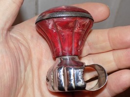 Vintage Bakelite Maroon &amp; White Swirl Plastic Metal Suicide Knob - $1,787.59 MXN