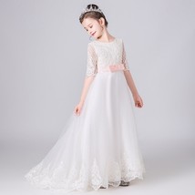 Ivory Long Flower Girl Dresses For First communion Wedding Evening Party... - £150.35 GBP