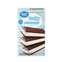 Great Value Vanilla Flavored Ice Cream Sandwiches, 42 fl oz, 12 Pack - $5.99