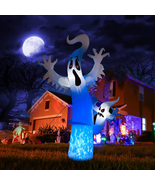 Lyhope 8FT Inflatable Ghost Lights, Blow up Halloween Decorations Skelet... - £23.66 GBP