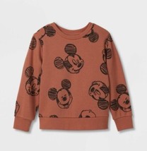 New Toddler Boys&#39; Disney Mickey Mouse Pullover Sweatshirt - Brown 18M - £8.29 GBP