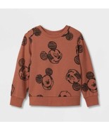New Toddler Boys&#39; Disney Mickey Mouse Pullover Sweatshirt - Brown 18M - £8.23 GBP