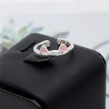 Cat Ear Finger Rings Open Design Cute Footprints Fashion Jewelry Ring For Women  - £8.68 GBP