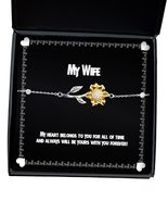 Love Wife Sunflower Bracelet, My Heart Belongs to You for All of time an... - £38.51 GBP