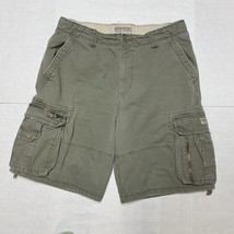 Aeropostale Vtg Mens Green Cargo Shorts 36 Military Y2k Heavy Pockets Dr... - $625.08 MXN