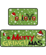 Faptoena Merry Grinchmas Kitchen Rugs and Mats Set of 2,Christmas Grinch... - £35.32 GBP