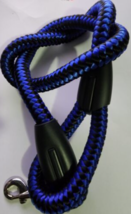 XinWang Braided Custom made Dog Leash Heavy Duty 3ft Black &amp; Blue - £19.56 GBP