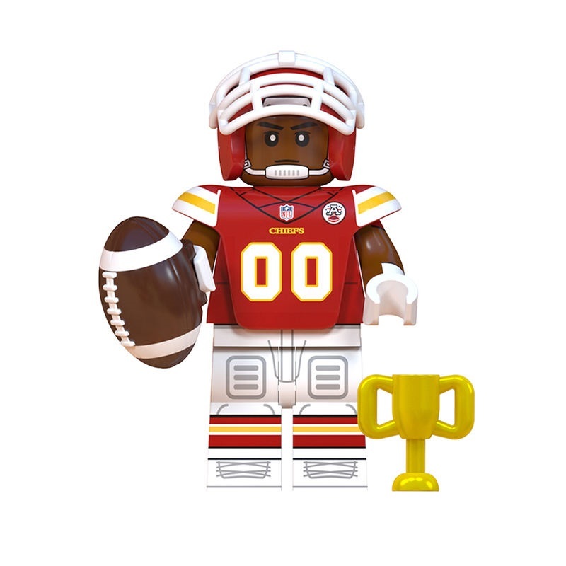 Football Player Chiefs NFL Super Bowl Rugby Players Minifigures Bricks Toys